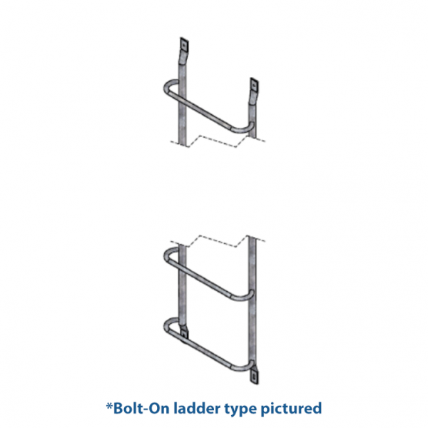 Example of a bolt-on ladder for a deep window well