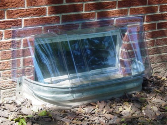 elongated bubble dome plastic window well cover 43x14x24